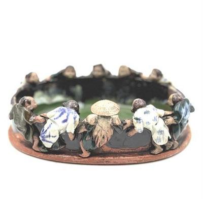 Sale Photo Thumbnail #25: Lot 072   
Japanese Sumida Gawa Pottery "Ten Men Looking into a Pond" Bowl