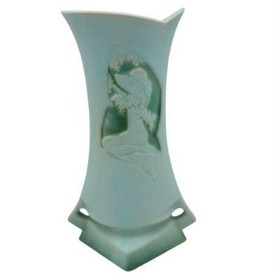 Sale Photo Thumbnail #7: Lot 006-183   
Roseville Silhouette Vase 787-10, Turquoise Nude