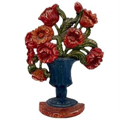Sale Photo Thumbnail #45: Lot 168  
Hubley Cast Iron Poppy's in Vase Door Stop