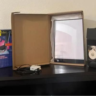 Hard Drive, Light Box And Notebook Holder