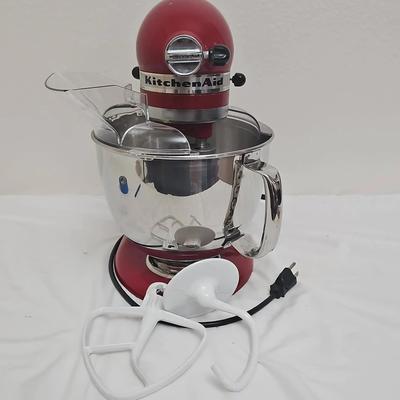 Red Kitchen Aid Mixer With Attachments