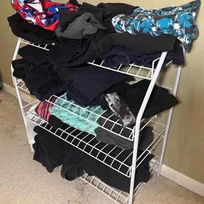 Active Wear And White Wire Storage Rack 