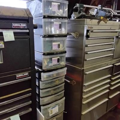 Tall Plastic Storage And Contents 