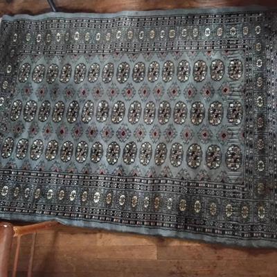 Vintage Blue Wool Rug From Pakistan