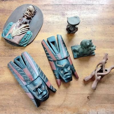 Lot Of Various Pieces Of Carved Decor 