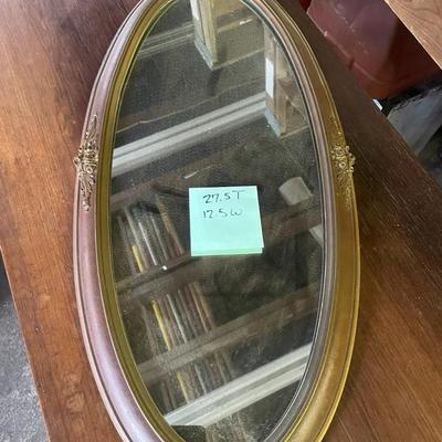 Antique Elongated Oval Mirror