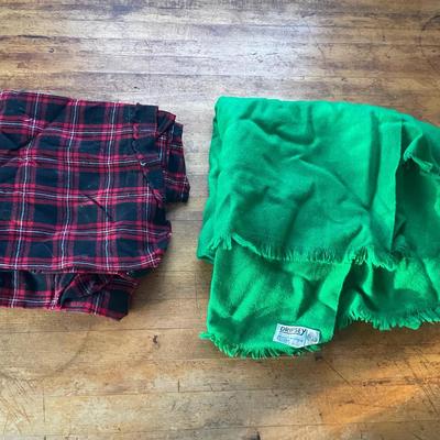 Two Vintage Lightweight Wool Blankets