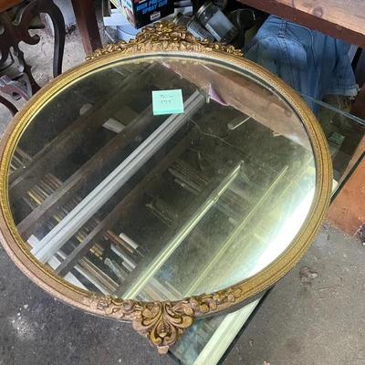 Large Round Antique Mirror