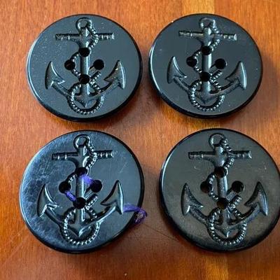 Four Vintage Navy Buttons