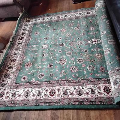 Large Green Wool Area Rug