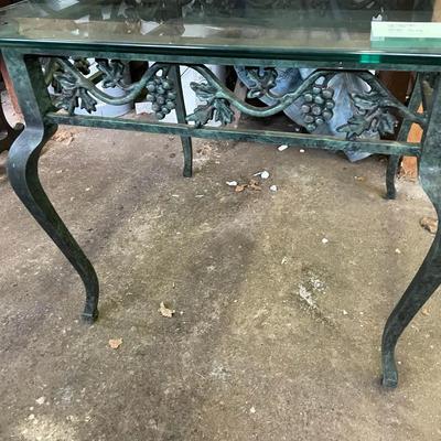Metal And Glass Side End Table