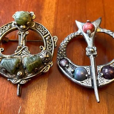 Two Pin Brooches
