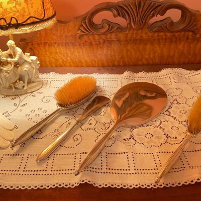 Vintage Silver Plated Vanity Set 