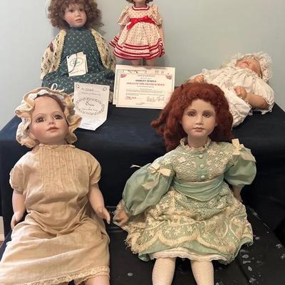 Shirley Temple Danbury Mint (COA)| Erin By Hamilton (COA)| With Other Dolls