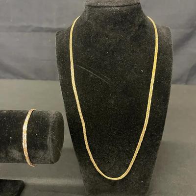 14K Gold Necklace and Bracelet 