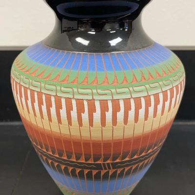 Native American Etched Kokopelli Vase