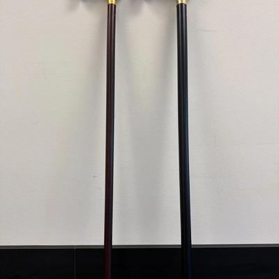 #1 Harvey Derby Handled Walking Canes - Burgundy & Black