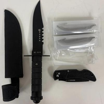 Rambo Combat Knife and ONYX EDC Replaceable Blade Knife