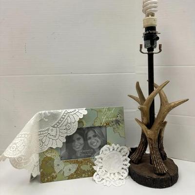 Rustic Antler Desk Lamp and Shabby Chic Decor