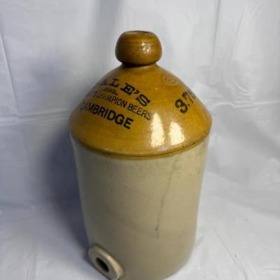 Antique Dale’s Cambridge 3.75 Gal Stoneware Beer Dispenser w/ Spigot Hole