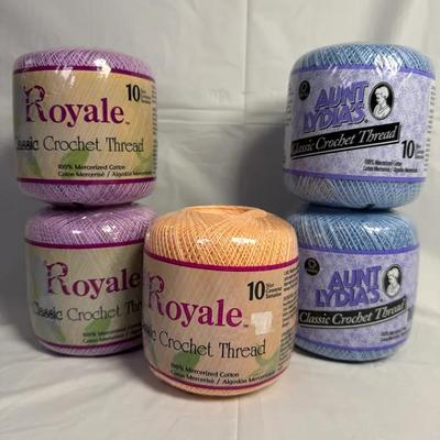 New! Size 10 Crochet Thread - Qty 5
