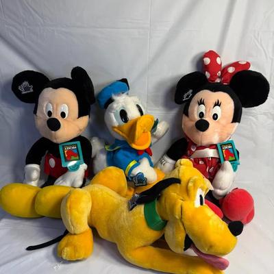 New!! Vintage Disney Applause Mickey Unlimited Plush Lot 17” Mickey Minnie Donald Pluto NEW w/ Tags