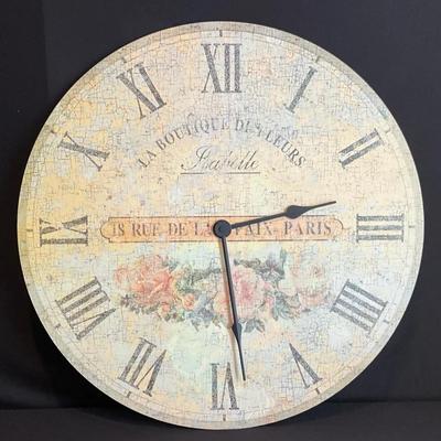 23 Inch Floral Parisian Wall Clock