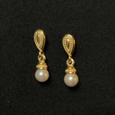 James Avery 14k Gold And Pearl Earrings
