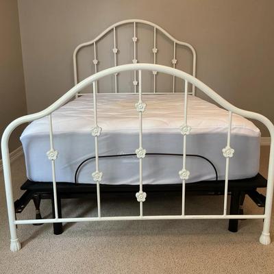 Full Size White Metal Bed Frame #1