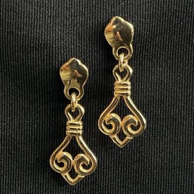 14K Gold James Avery Scroll Dangle Earrings
