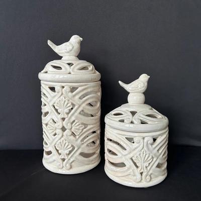 Ceramic Bird Candle Lanterns