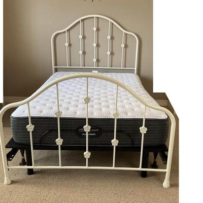 Full Size White Metal Bed Frame #2