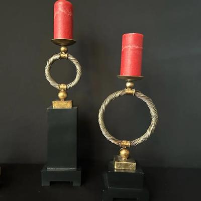 Uttermost Metal & Wood Candle Holders