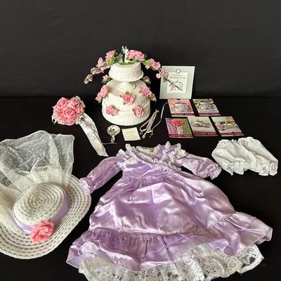 American Girl Doll- Samantha Bridesmaid Dress & Cake