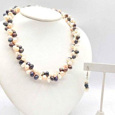 Sale Photo Thumbnail #29: 950 • pearl necklace & earrings