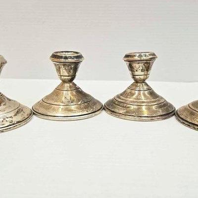 Sale Photo Thumbnail #32: 1006 • (4) sterling silver candle holders