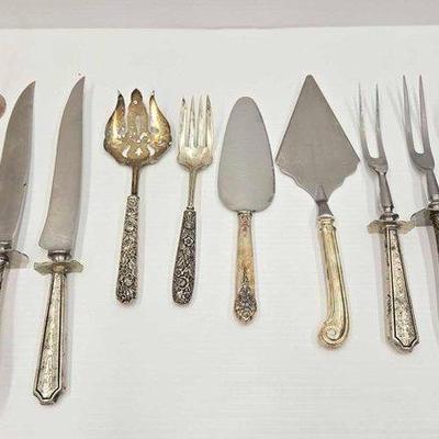 Sale Photo Thumbnail #30: 1000 • stainless steel utensils with sterling silver handles