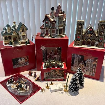 Trio of St. Nicholas Square Houses & Accessories