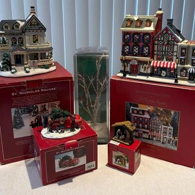 Pair of St. Nicholas Square Houses & Accessories