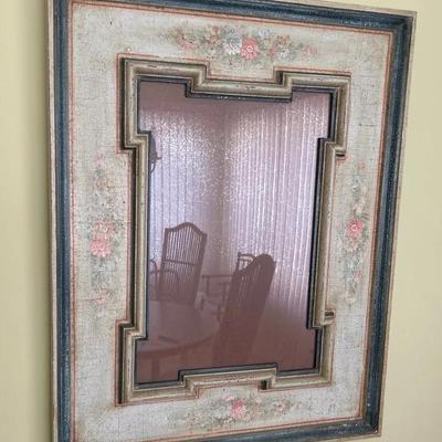 Vintage Italian Hand Painted Wall Mirror