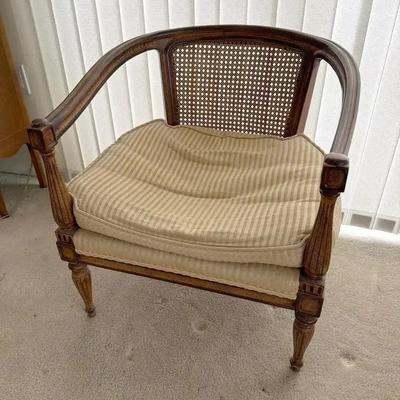Vintage Cane Backed Barrel Chair