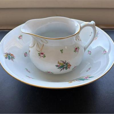 Vintage Floral Wash Basin & Pitcher