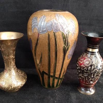 Brass & Cloisonné Vase & Others 