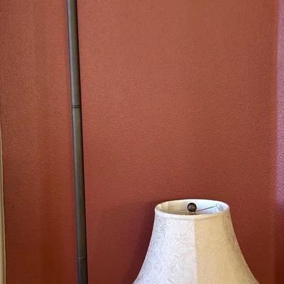 Standing Glass Top Floor Lamp 70” Tall & Modern Bronze Color Vase Style Table Lamp 31” Tall