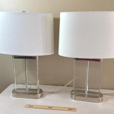 Modern Glass Base Table Lamps 24” Tall