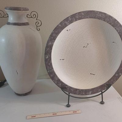 Large Scale Pottery Decor Vase 24" Tall, Bowl