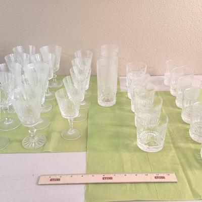 Vintage Diamond & Fan Cut Crystal Glassware + Rocks Glasses