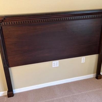 South African Dark Wood Queen Headboard 