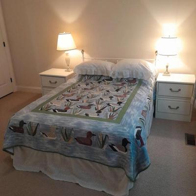 Metal Bed Frame & Mattress, Night Stands 