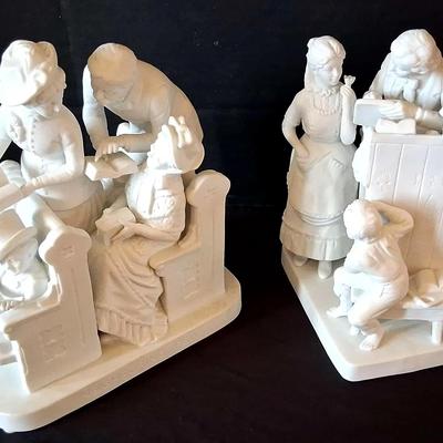 Reed & Barton “The Neighboring Pew” and “The Favored Scholar” Porcelain Figurines